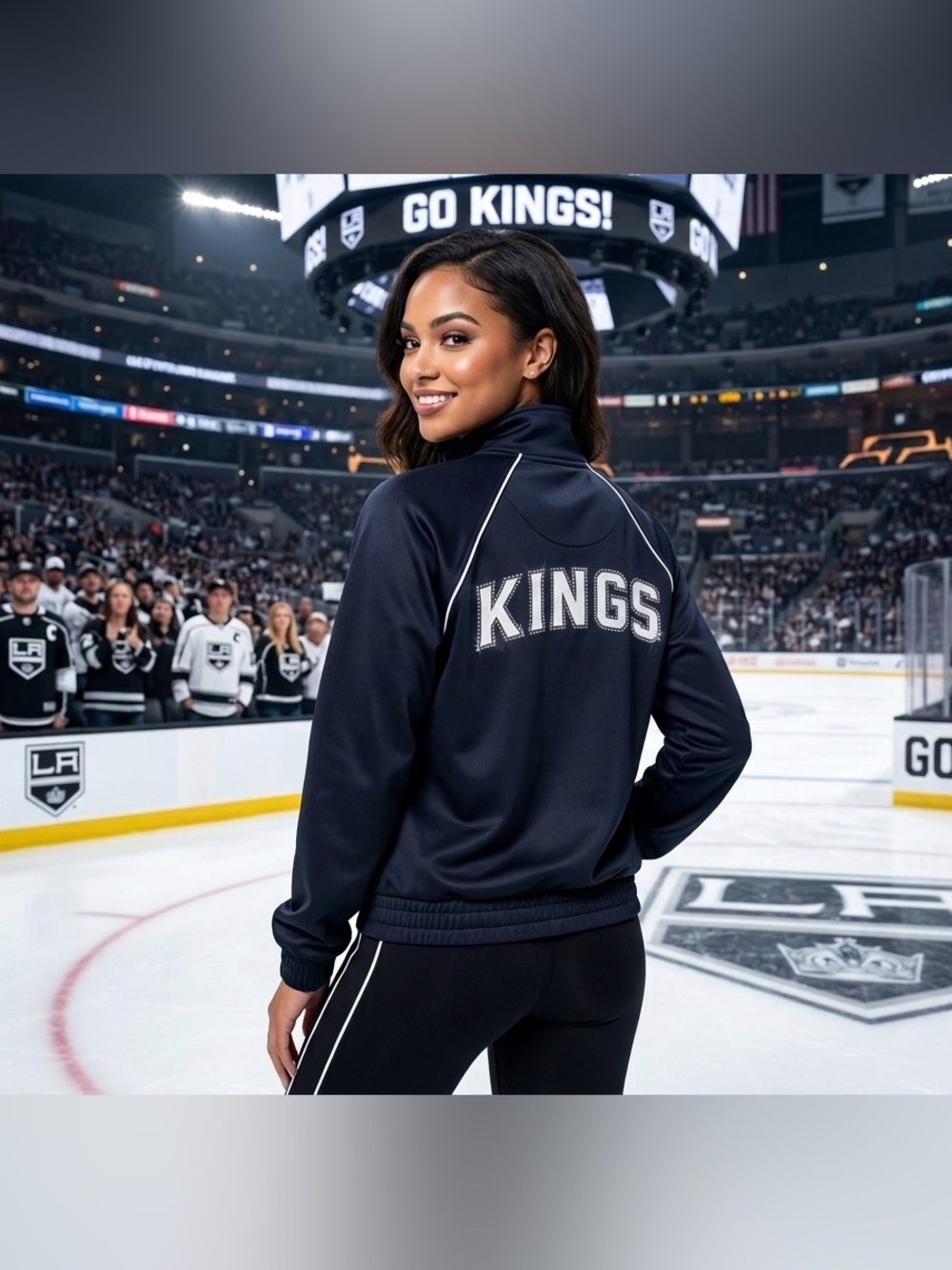 LA KINGS Black Rhinestone Women’s Jacket- RARE! Sz M